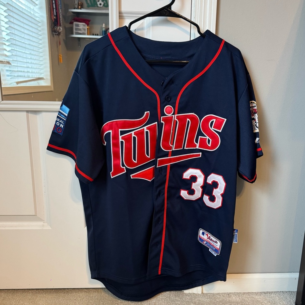 Majestic Navy Blue Twins Baseball Jersey